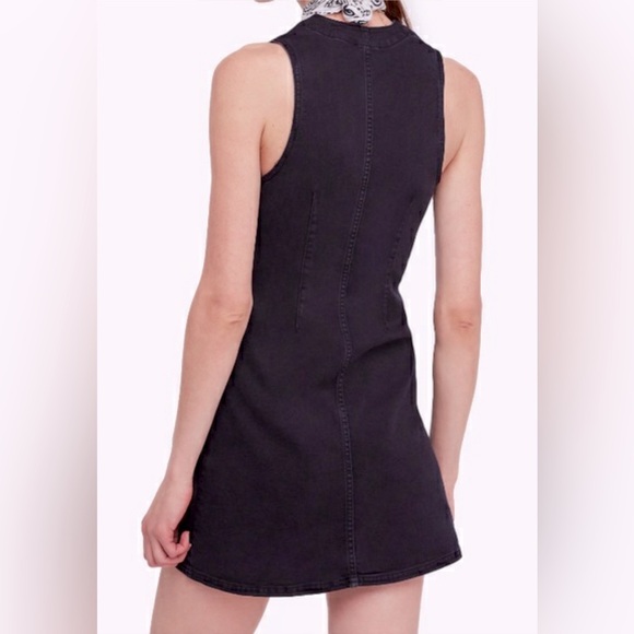 EUC Free People Black Denim Dress - Picture 2 of 7